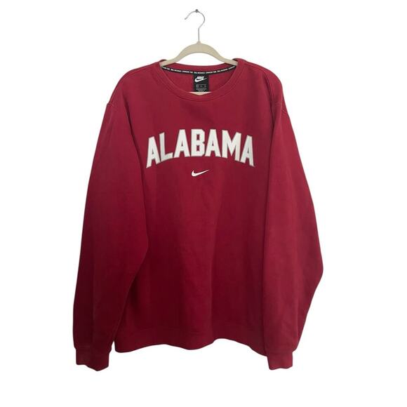 Nike Alabama Men’s Loose Fit Shirt Red Long Sleeve Crew Neck Sweatshirt Size XXL - Picture 1 of 8